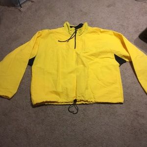 Yellow pullover windbreaker hoodless